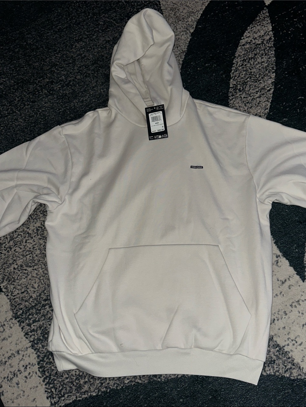 Under Armor Men's White Hooded Pullover Sweatshirt
